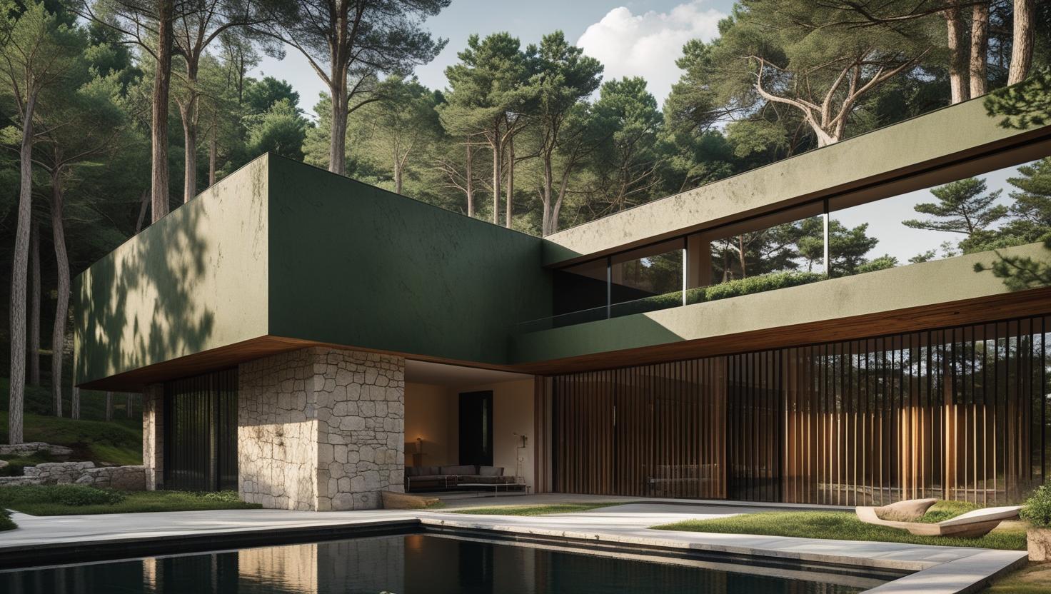 Ulus'ta Boğaz manzaralı modern bir villanın iç ve dış mekan uyumlu boyanması